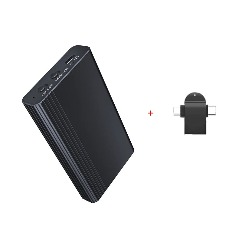 The image showcases a mini voice recorder designed for discreet audio recording. This compact device offers up to 500 hours of recording time, making it ideal for long-term surveillance or personal use. Its small size allows it to be easily concealed or carried, ensuring portability and convenience. The voice recorder likely features a simple interface for ease of use, enabling users to start and stop recordings efficiently.