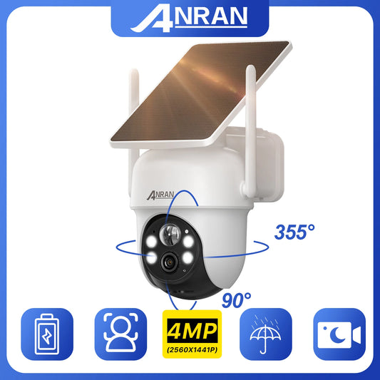 A waterproof outdoor surveillance camera with solar power.